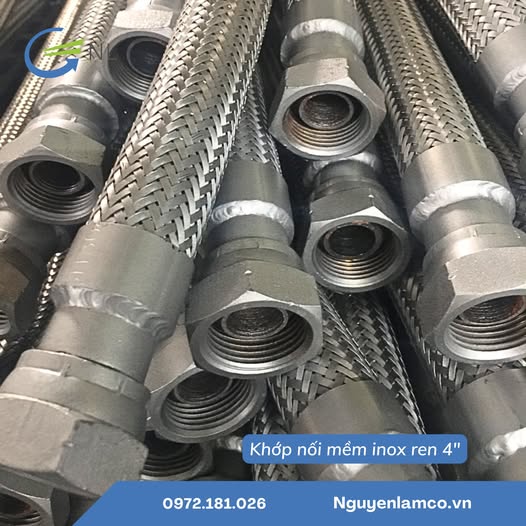 KHỚP NỐI MỀM INOX REN 4" ỨNG DỤNG CAO CHỐNG RỈ SỐ LƯỢNG LỚN GIÁ RẺ